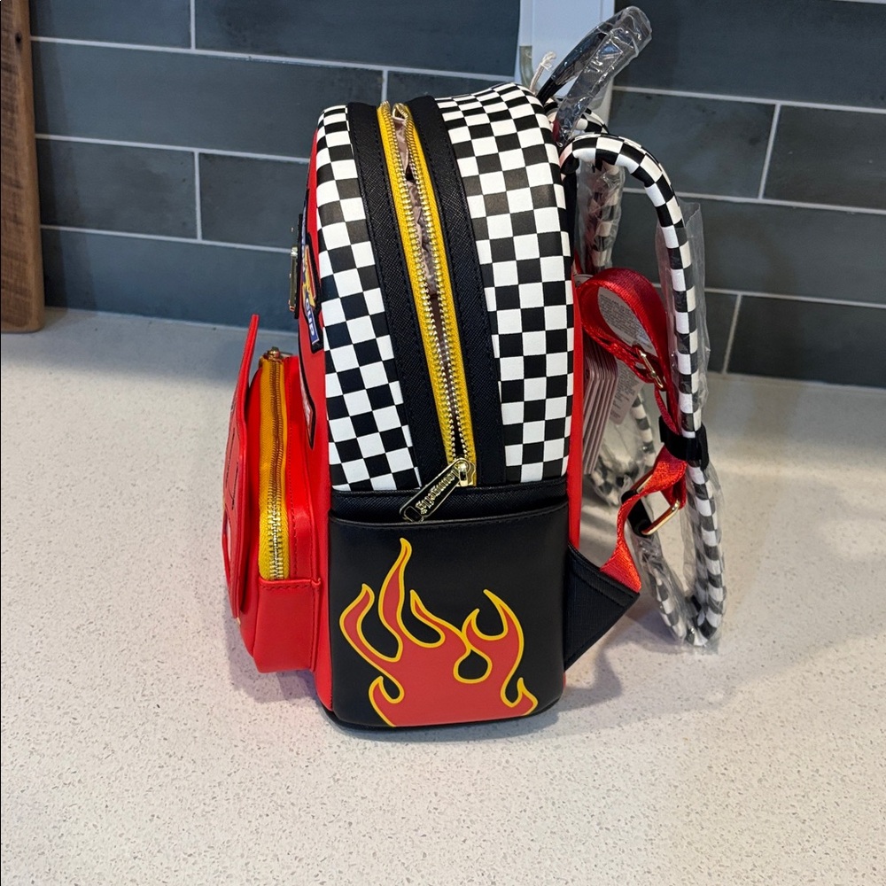 Loungefly Red Pixar 'Rust-Eze' Patch Mini Backpack - image 2